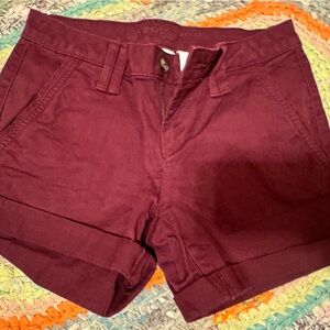Arizona Jean Company Women's Burgundy Cotton Shorts